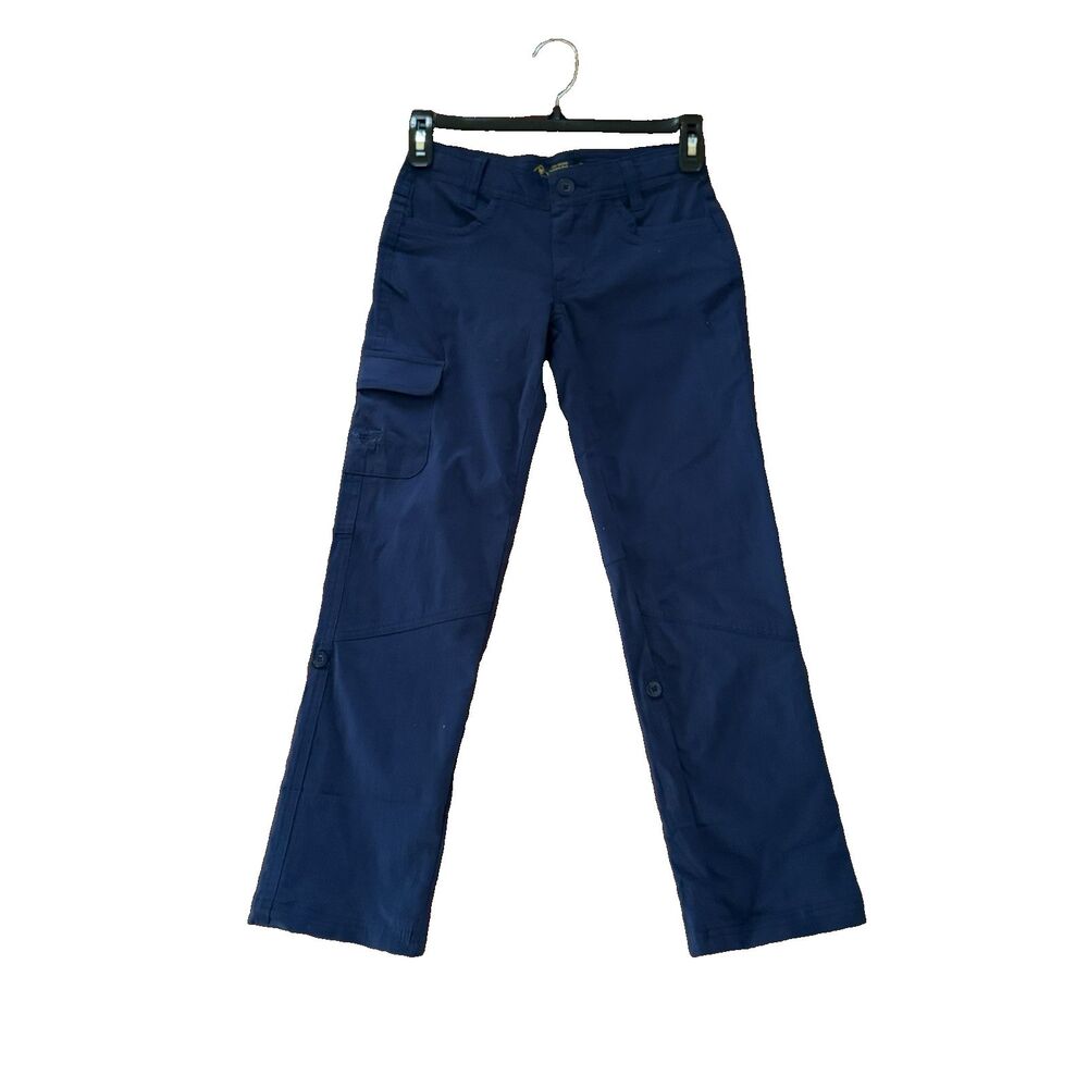 Girl's Cub Scout Uniform Roll-Up Pants Blue Cargo Outdoor Stretch Sz S 6/7